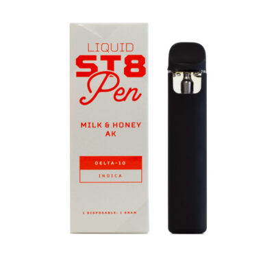 Liquid St8 – Disposable Vape Pen – Delta-10 – Lemonberry Haze / Milk & Honey AK – 1g