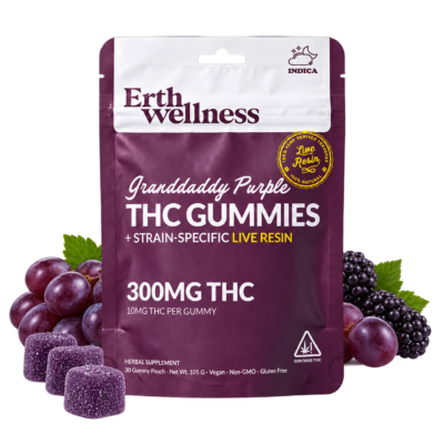 Erth Wellness Delta 9 THC Live Resin Gummies 300mg 30 Count