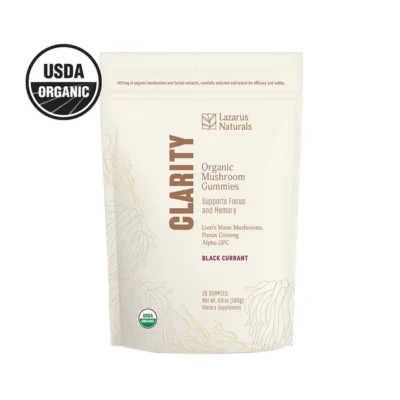 Lazarus Naturals Clarity Organic Mushroom Gummies Black Currant