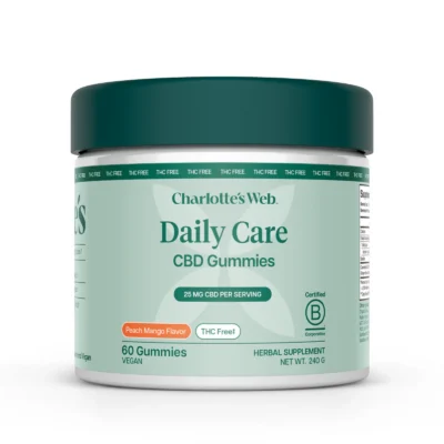 Charlotte’s Web Daily Care CBD Broad Spectrum THC-Free Gummies Peach Mango 60 Count