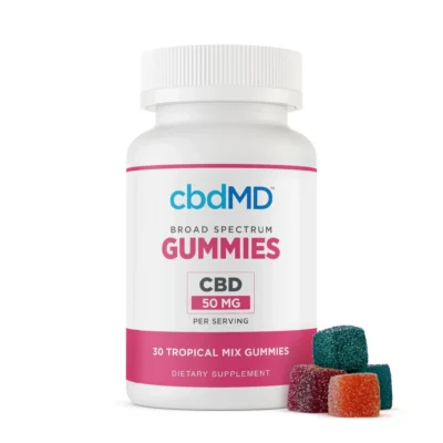 cbdMD Broad Spectrum CBD Gummies 1500mg Tropical Mix, 30 Count