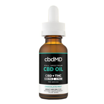 cbdMD Full Spectrum CBD + THC Oil Tincture - Chocolate Mint