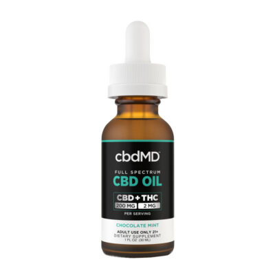 cbdMD Full Spectrum CBD + THC Oil Tincture - Chocolate Mint