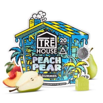 TRĒ HOUSE Gummies –Delta 9 THC + Full Spectrum CBD Peach Pear