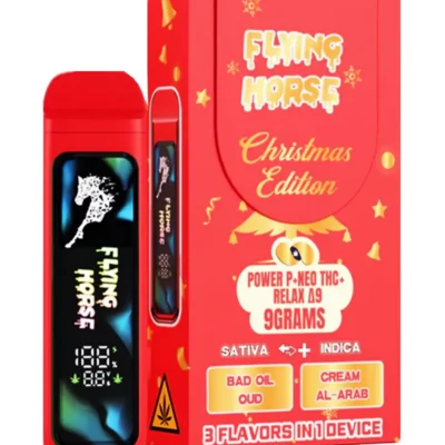 Flying Horse Christmas Edition Disposable Vape Power P + Neo THC + Relax Δ9  - 3 Flavors in 1 - 9G