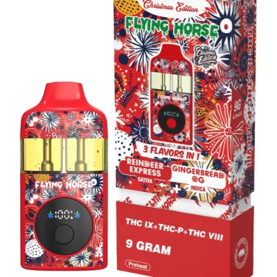 Flying Horse Christmas Edition Disposable Vape THC IX + THC-P + THC VIII - 3 Flavors in 1 - 9G