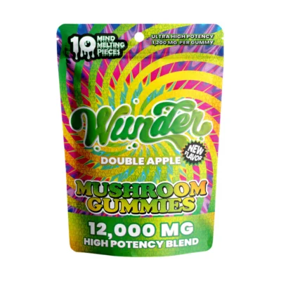 Wunder High Potency Mushroom Gummies Double Apple 12,000MG – 10 Gummies