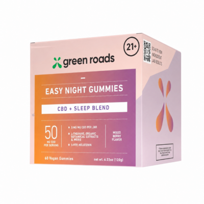 Green Roads Easy Night Gummies CBD + Sleep Blend Mixed Berry 50MG – 60 Gummies