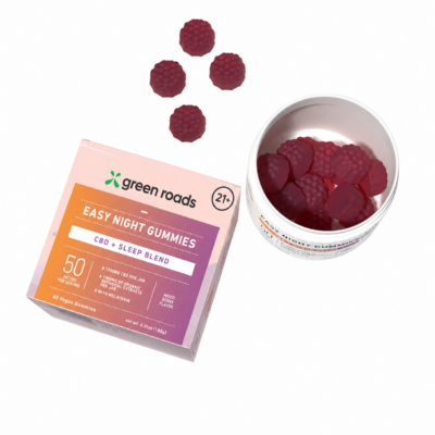 Green Roads Easy Night Gummies CBD + Sleep Blend Mixed Berry 50MG – 60 Gummies