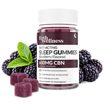 Erth Wellness Fast-Acting CBN Sleep Gummies Blackberry 30 Count
