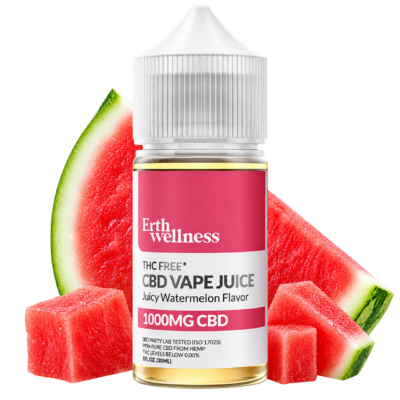 Erth Wellness CBD Isolate Vape Juice Juicy Watermelon 1000mg 30mL