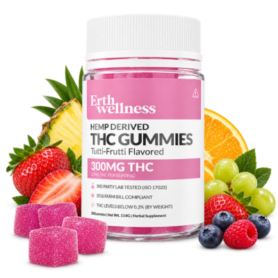 Erth Wellness Delta 9 THC Gummies Tutti-Frutti 30 Count