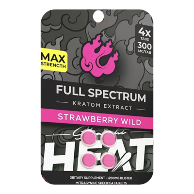 Straight Heat Full Spectrum Kratom Extract Tablets 300mg 4 Count